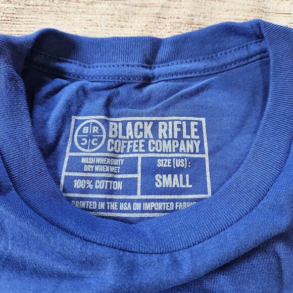 New Black Rifle Coffee Company Men’s S Small Blue T Shirt Winged Flying Elk BRCC - Picture 3 of 4
